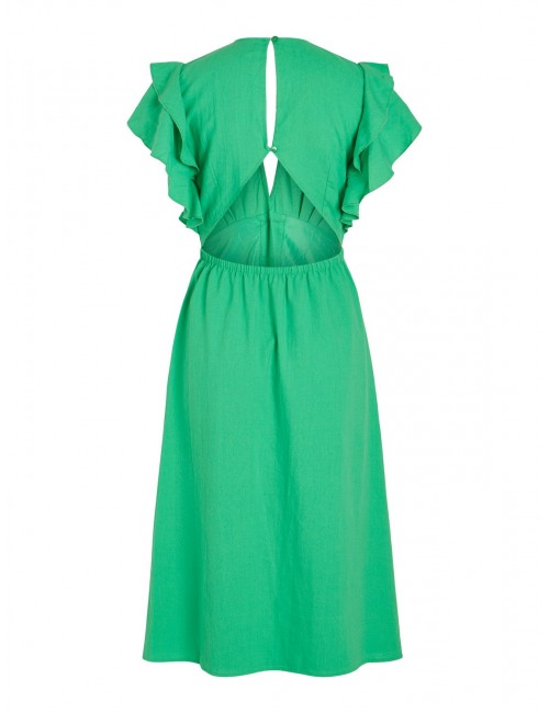 Vibuena vestido verde volantes