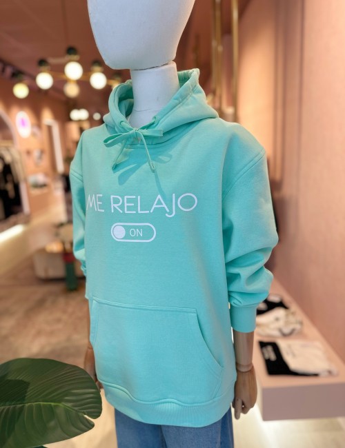 Sudadera ME RELAJO verde agua