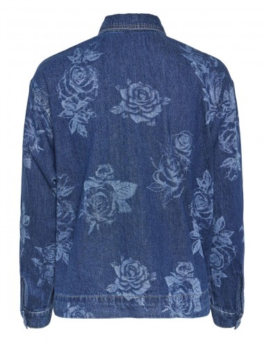 Pcflora chaqueta denim rosas