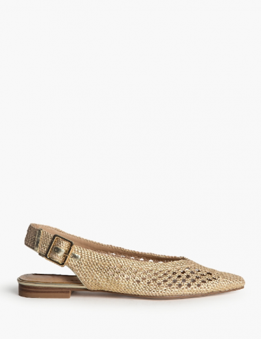 Zapato dorado destalonado