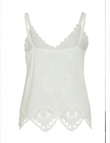Vialisja top blanco bordado