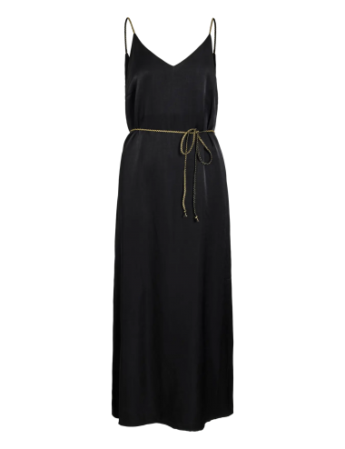 Visania vestido negro satinado