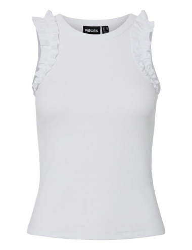 Pctubana top blanco volante