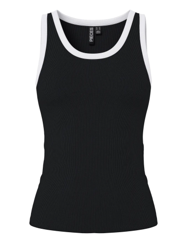 Pcmay tank top negro ribete