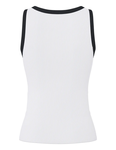 Pcmay tank top blanco ribete