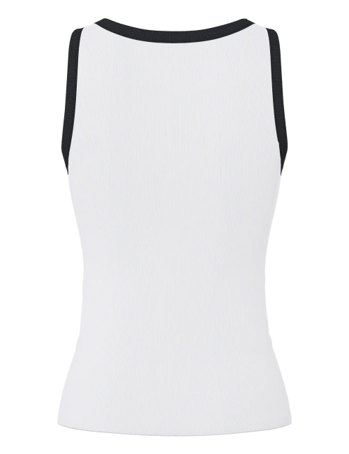 Pcmay tank top blanco ribete