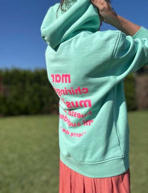 Sudadera DE LOCOS verde agua
