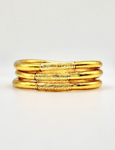 Pulsera pan de oro lisa dorada