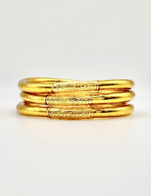 Pulsera pan de oro lisa dorada