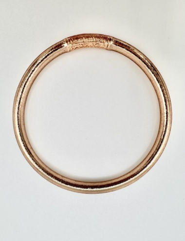 Pulsera pan de oro lisa rosada