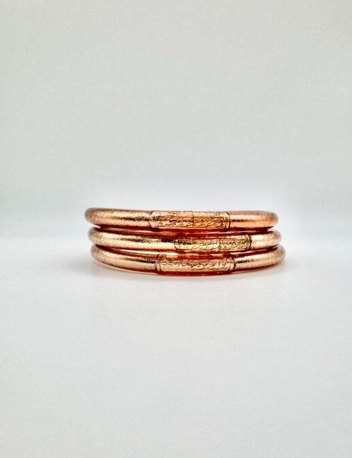 Pulsera pan de oro lisa rosada
