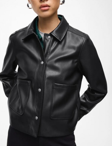 Vihellium chaqueta efecto piel