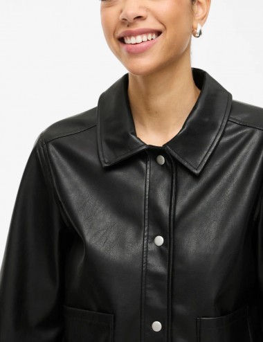 Vihellium chaqueta efecto piel