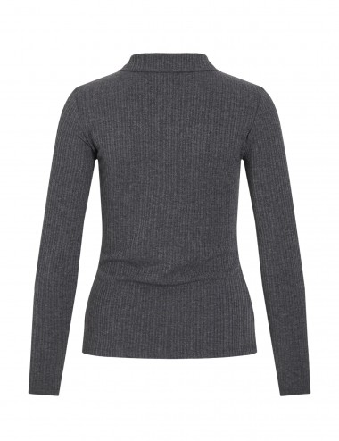 Viattica top canalé gris
