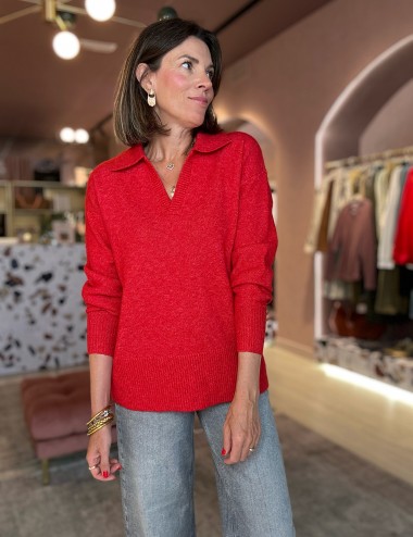 Pcmalou jersey polo rojo