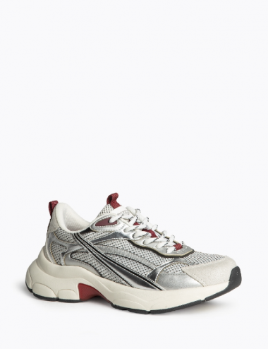 Deportiva suela ancha plata