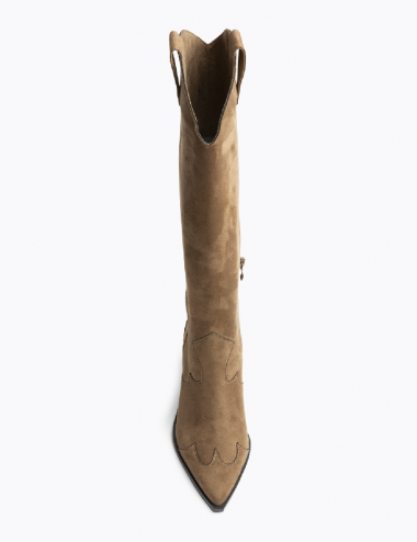 Campera efecto serraje camel