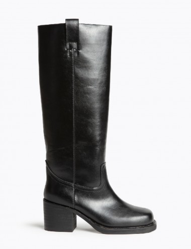 Bota biker alta negro