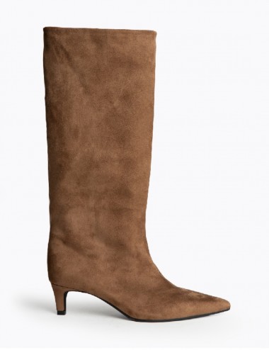 Bota tacón mini camel