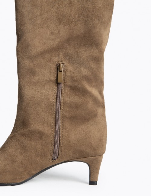 Bota tacón mini camel