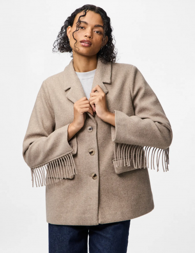 Pcmollie chaqueta paño flecos