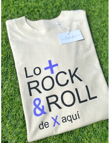 Camiseta beige mensaje rock